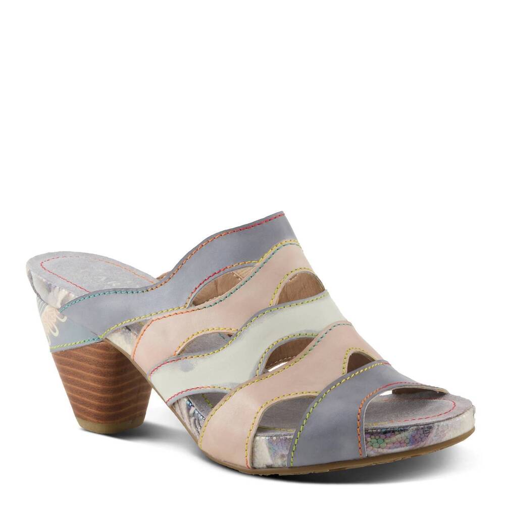 NEW L'ARTISTE women's pita sandals in slate multi